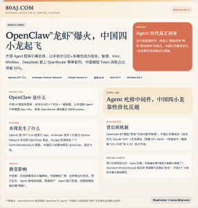 大模型周刊 第23期 (2026年3月13日) ：OpenClaw"龙虾"爆火，中国四小龙起飞