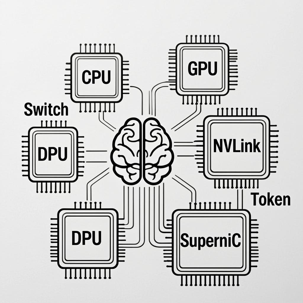 NVIDIA GTC 2026 技术路线图手绘线条风格封面