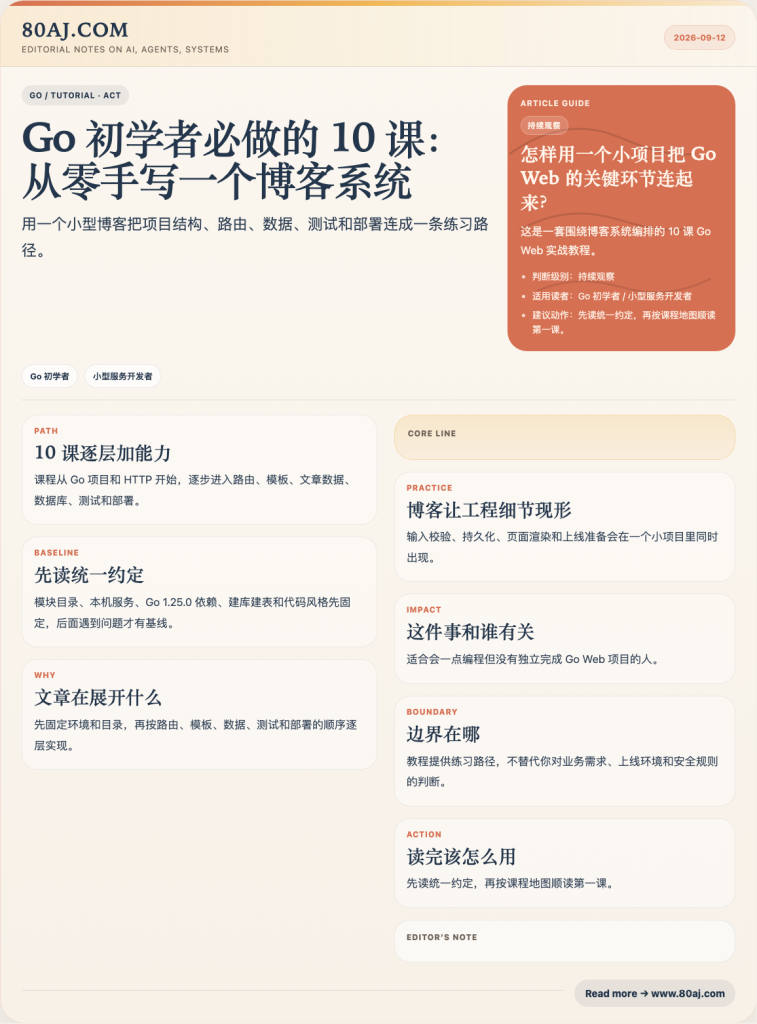Go 初学者必做的 10 课:从零手写一个博客系统-IT资源栈
