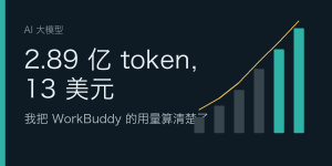 2.89 亿 token，13 美元：我把 WorkBuddy 的用量算清楚了